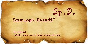 Szunyogh Dezső névjegykártya