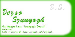 dezso szunyogh business card